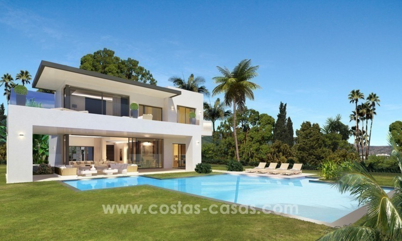 Villas neuves modernes de luxe à vendre sur la Mille d’Or, Marbella 0