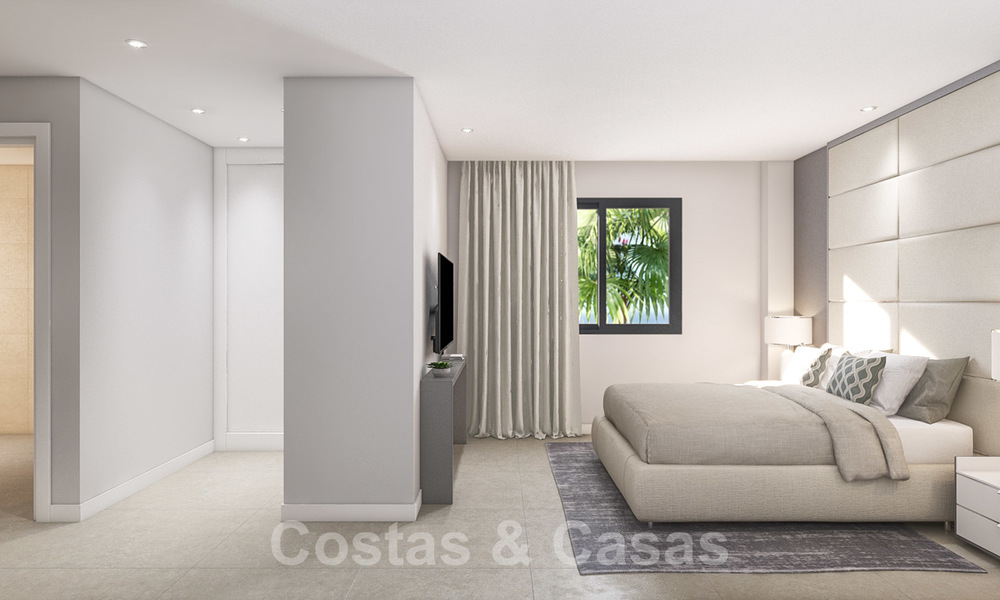 Nouveaux appartements modernes avec vue panoramique sur la montagne et la mer à vendre dans les collines d'Estepona 27730