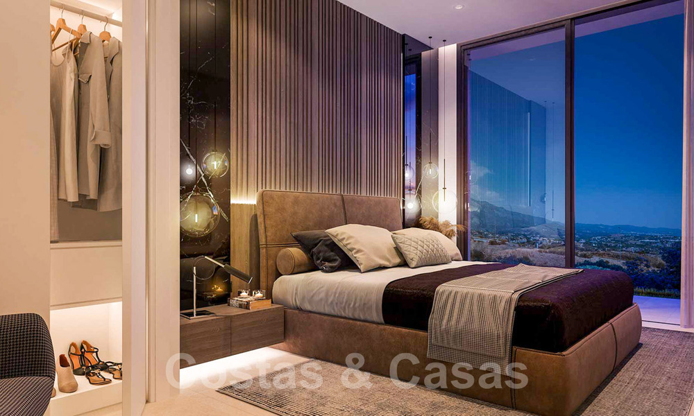 Villas contemporaines sur plan à vendre avec vue panoramique sur la mer, dans une communauté fermée avec club-house et commodités à Marbella - Benahavis 34332