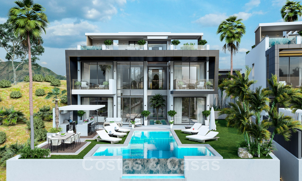 Villas neuves, modernes et luxueuses à vendre, avec jacuzzi sur le solarium, dans une zone de golf exclusive à Benahavis - Marbella 43411