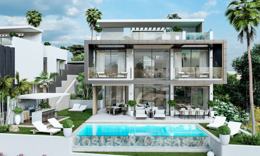 Villas neuves, modernes et luxueuses à vendre, avec jacuzzi sur le solarium, dans une zone de golf exclusive à Benahavis - Marbella 43425