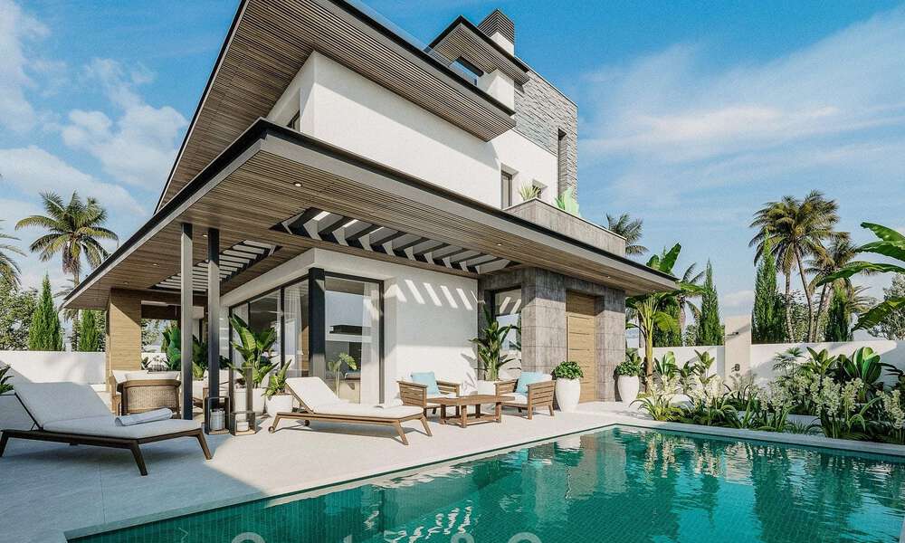 Villas élégantes et modernes de nouvelle construction à vendre avec vue panoramique à proximité du terrain de golf dans la vallée de Mijas, sur la Costa del Sol 49059