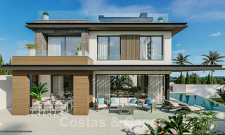 Villas élégantes et modernes de nouvelle construction à vendre avec vue panoramique à proximité du terrain de golf dans la vallée de Mijas, sur la Costa del Sol 49061 