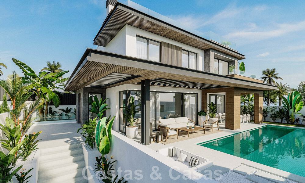 Villas élégantes et modernes de nouvelle construction à vendre avec vue panoramique à proximité du terrain de golf dans la vallée de Mijas, sur la Costa del Sol 49062