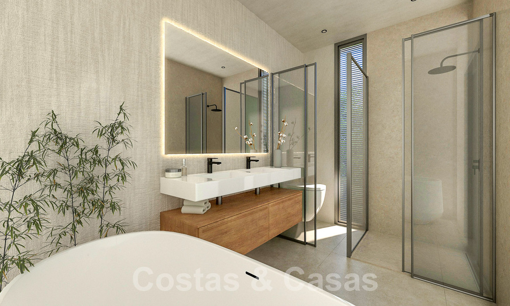 Villas élégantes et modernes de nouvelle construction à vendre avec vue panoramique à proximité du terrain de golf dans la vallée de Mijas, sur la Costa del Sol 53440