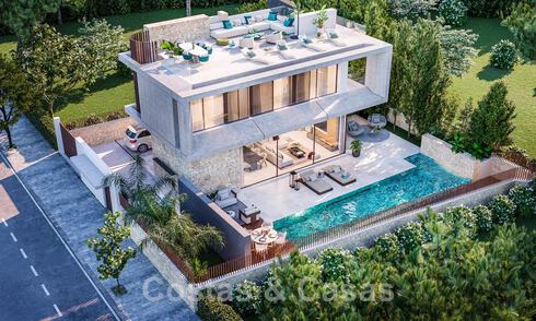 Vente d'une villa design sur plan, avec solarium, àun pas de la plage, au cœur de la Golden Mile de Marbella 47562