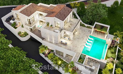 Villa de luxe exclusive à vendre avec de vastes espaces extérieurs et des vues imprenables sur la mer Méditerranée dans les collines de Benahavis - Marbella 49325