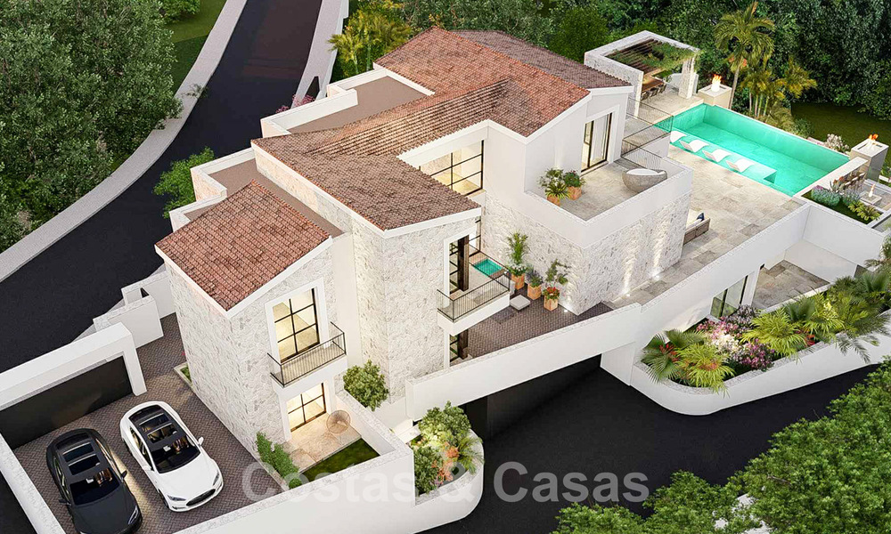 Villa de luxe exclusive à vendre avec de vastes espaces extérieurs et des vues imprenables sur la mer Méditerranée dans les collines de Benahavis - Marbella 49332