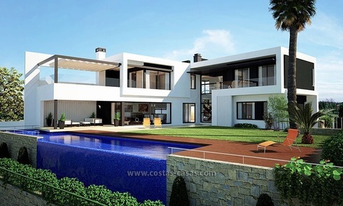 Villa moderne à vendre, première ligne de golf, Nueva Andalucía à Marbella 
