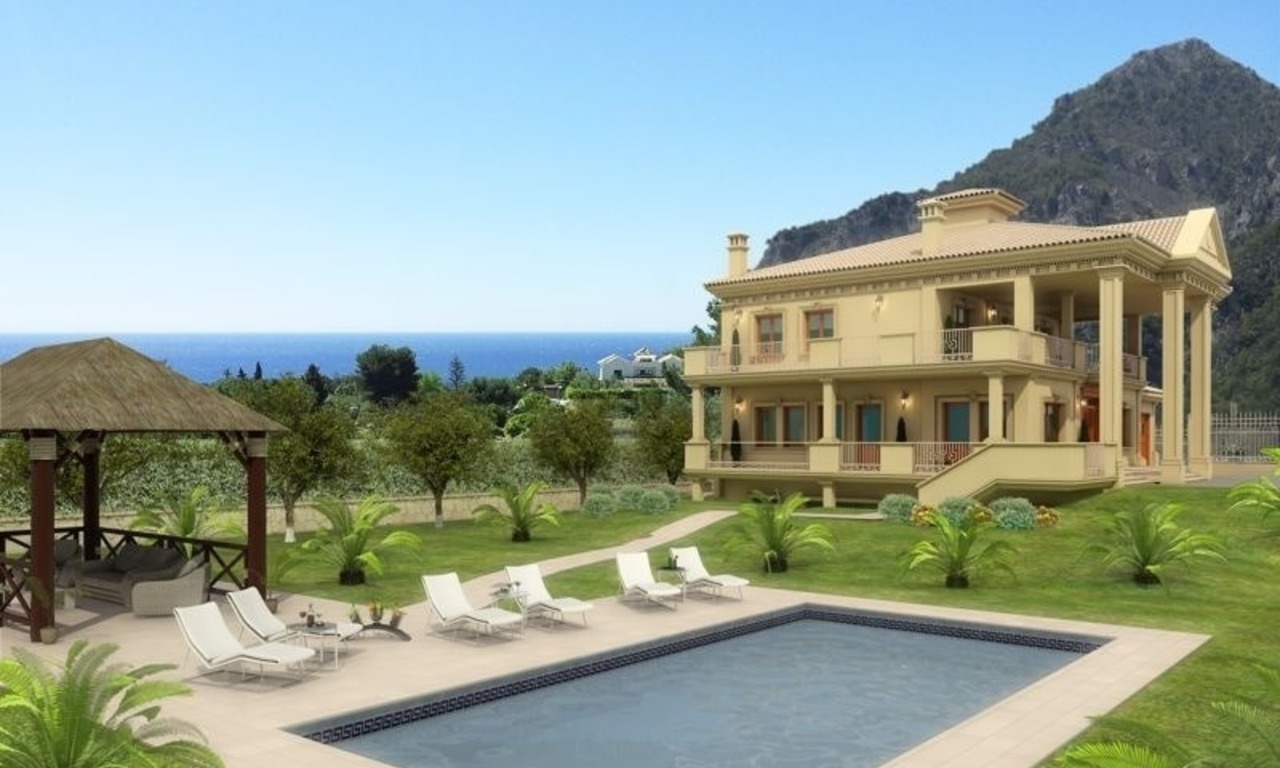 Nouvelle villa de style classique à vendre sur la Mille d' Or à Marbella 1