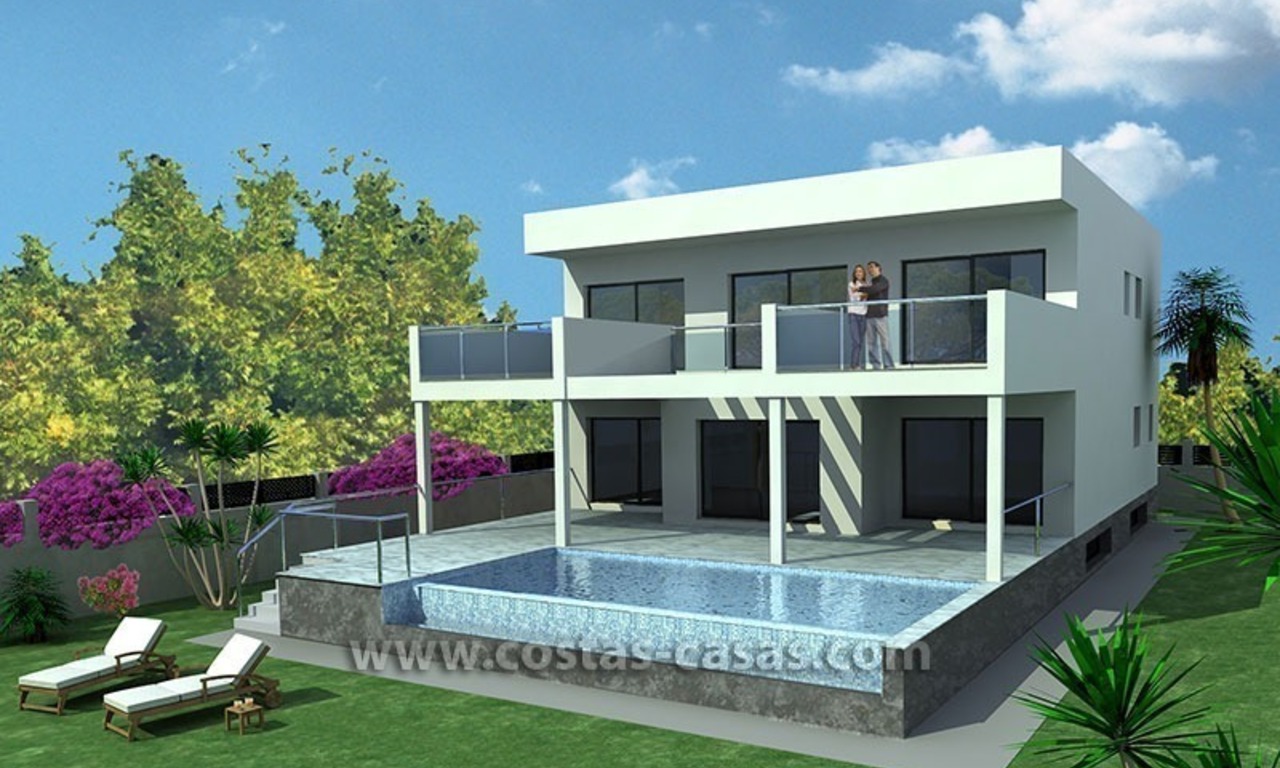 Nouvelles villas de style moderne en première ligne de plage à vendre à Marbella 3