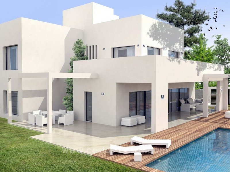 Deux villas nouvellement construites de style moderne à vendre, en bord de mer à San Pedro, Marbella