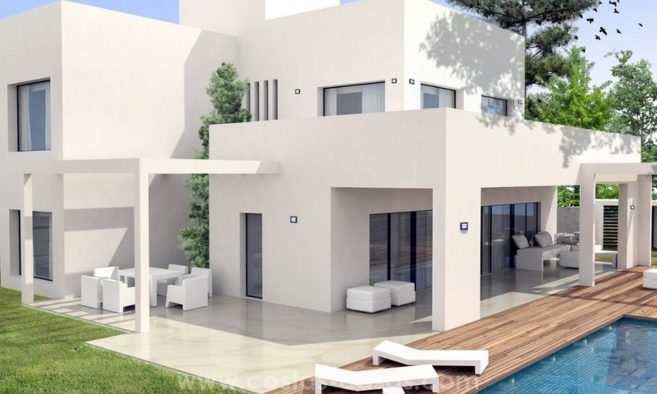 Deux villas nouvellement construites de style moderne à vendre, en bord de mer à San Pedro, Marbella 0