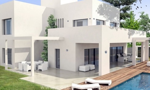 Deux villas nouvellement construites de style moderne à vendre, en bord de mer à San Pedro, Marbella 