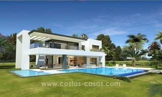 Nouvelles villas modernes de luxe à vendre sur la Mille d’Or, Marbella 1