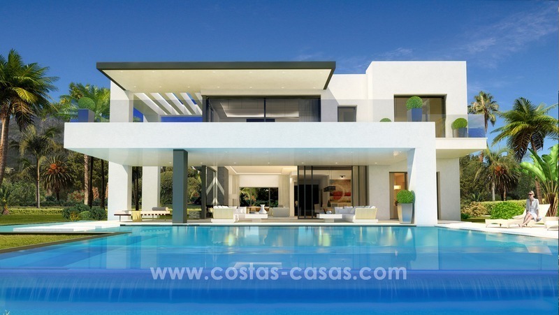 Nouvelles villas modernes de luxe à vendre sur la Mille d’Or, Marbella 