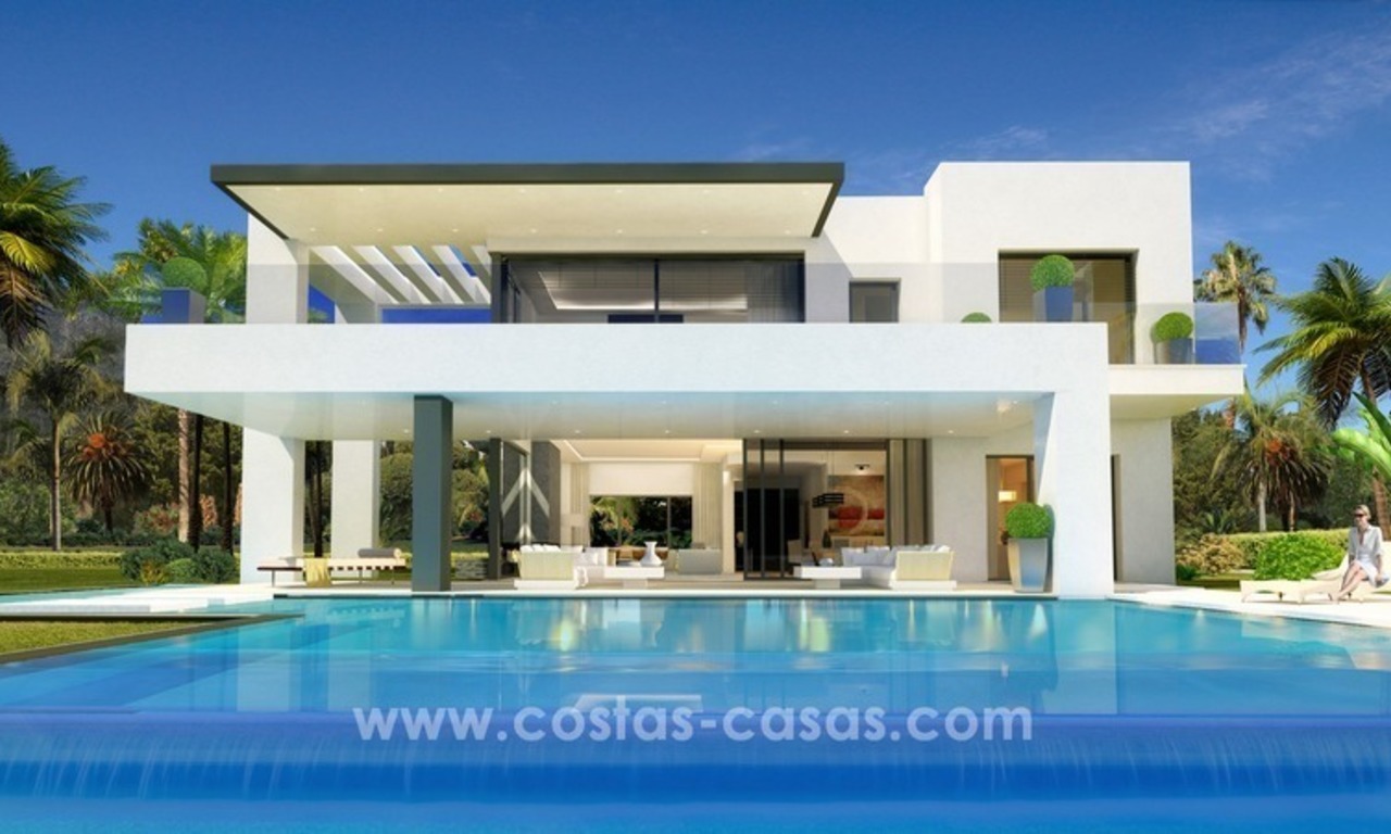 Nouvelles villas modernes de luxe à vendre sur la Mille d’Or, Marbella 0
