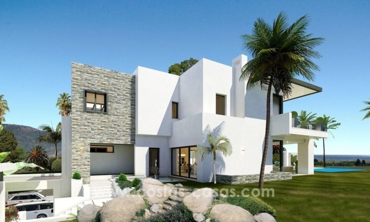 Nouvelles villas contemporaines de luxe à vendre sur la Mille d’Or, Marbella 2