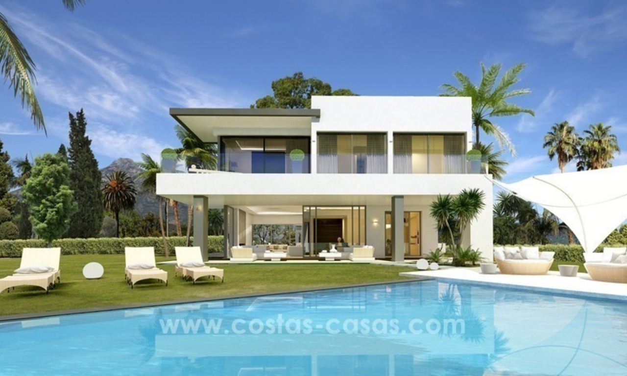 Nouvelles Villas de luxe modernes à vendre sur la Mille d'Or, Marbella 0