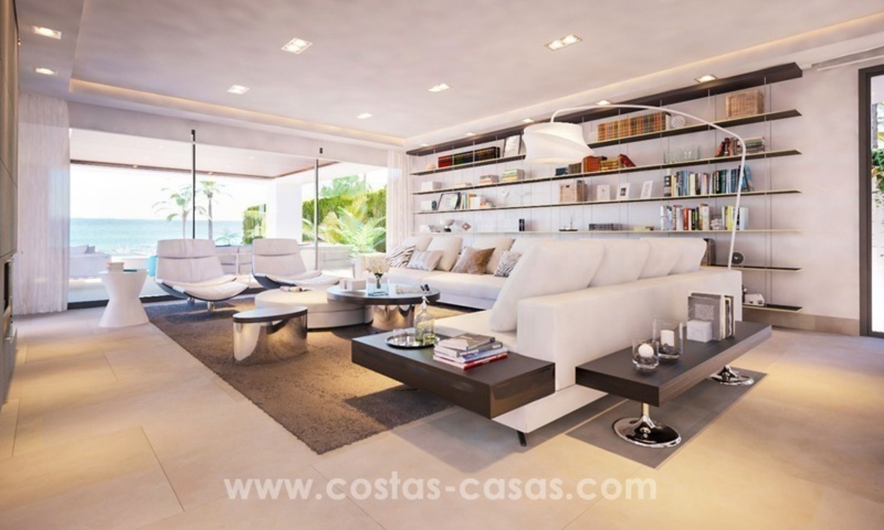 Villa contemporaine nouvellement construite en première ligne de plage à vendre, Nouvelle Mille d’Or, Marbella - Estepona 16
