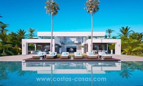 Villa contemporaine nouvellement construite en première ligne de plage à vendre, Nouvelle Mille d’Or, Marbella - Estepona 