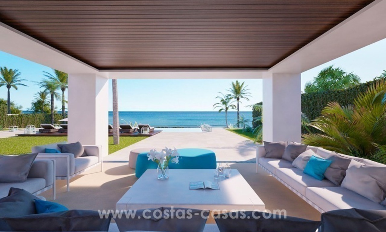 Villa contemporaine nouvellement construite en première ligne de plage à vendre, Nouvelle Mille d’Or, Marbella - Estepona 9