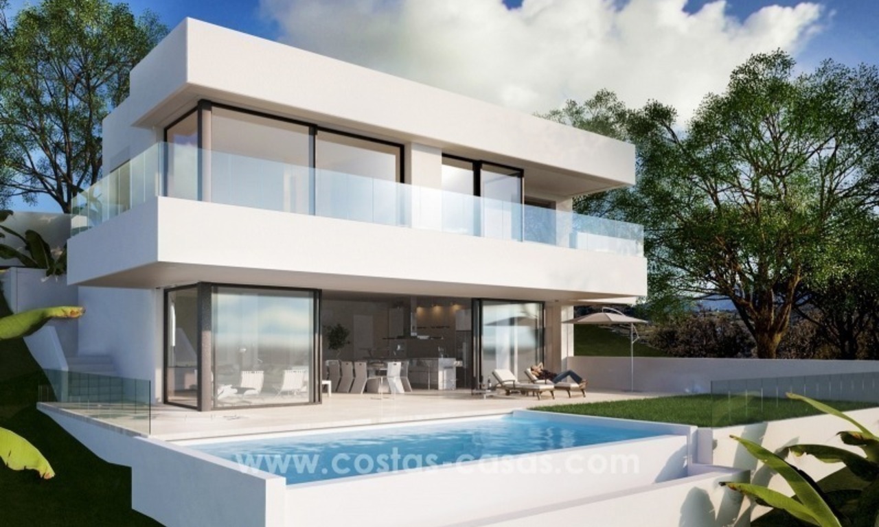 Nouvelle villa contemporaine à vendre avec vues mer à Estepona 0