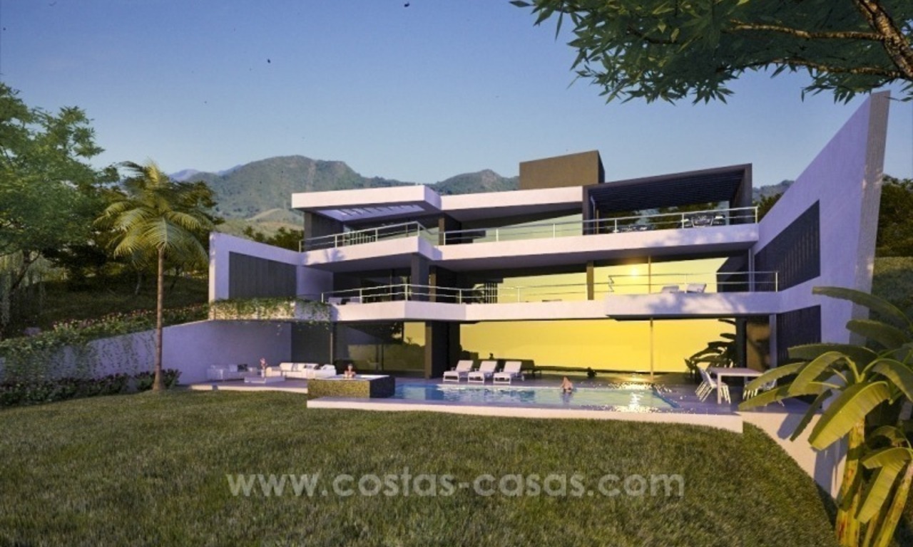 Nouvelle villa de luxe moderne à vendre à Marbella avec vue sur la mer en construction 1