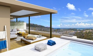 Appartements neufs et modernes à vendre à Benahavis - Marbella avec vue sur golf et mer. Dernier. Penthouse! 7361 