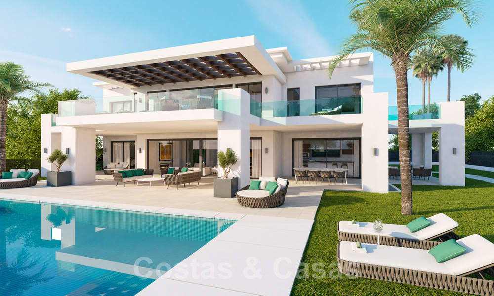 Nouvelles villas contemporaines avec vues sur le golf et la mer en venta à Nueva Andalucía, Marbella 28991