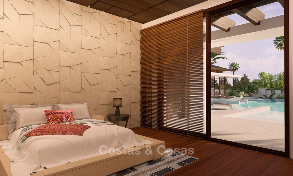 Nouvelle Villa Moderne de style Thaïlandais avec Vue Mer à vendre sur le New Golden Mile, Estepona - Marbella 2050