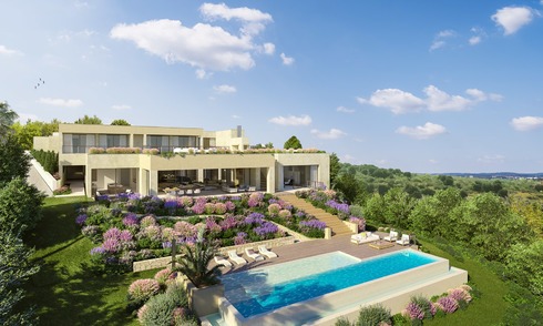 Projet avec un grand terrain et une nouvelle villa spectaculaire à vendre, dans un complexe de golf exclusif, en première ligne du golf à Benahavis - Marbella 3485