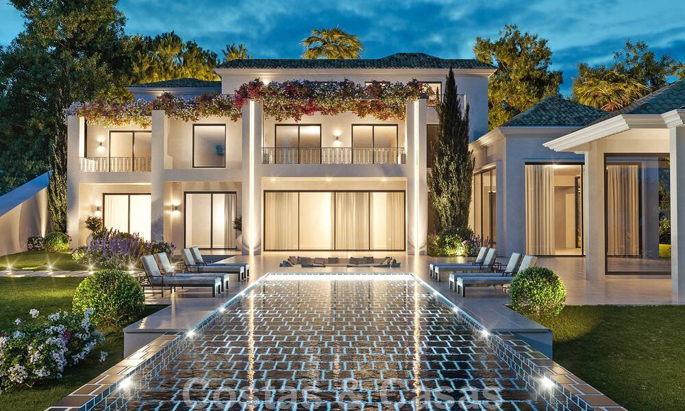Projet avec un grand terrain et une nouvelle villa spectaculaire à vendre, dans un complexe de golf exclusif, en première ligne du golf à Benahavis - Marbella 50218