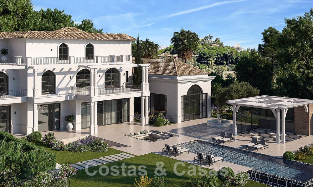 Projet avec un grand terrain et une nouvelle villa spectaculaire à vendre, dans un complexe de golf exclusif, en première ligne du golf à Benahavis - Marbella 50220