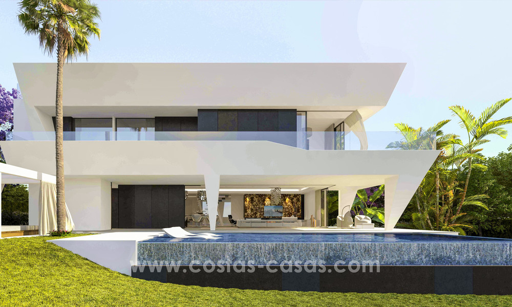 Nouvelles villas de luxe contemporaines à vendre dans un projet innovant, dans une zone de golf avec vue sur mer et le golf, Estepona - Marbella 3617