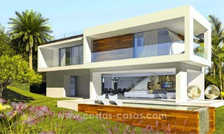 Nouvelles villas de luxe contemporaines à vendre dans un projet innovant, dans une zone de golf avec vue sur mer et le golf, Estepona - Marbella 3621 