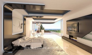 Nouvelles villas de luxe contemporaines à vendre dans un projet innovant, dans une zone de golf avec vue sur mer et le golf, Estepona - Marbella 3622 