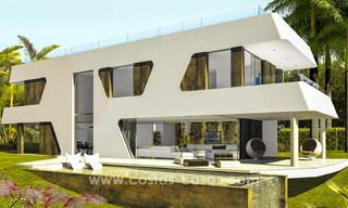 Nouvelles villas de luxe contemporaines à vendre dans un projet innovant, dans une zone de golf avec vue sur mer et le golf, Estepona - Marbella 3627 