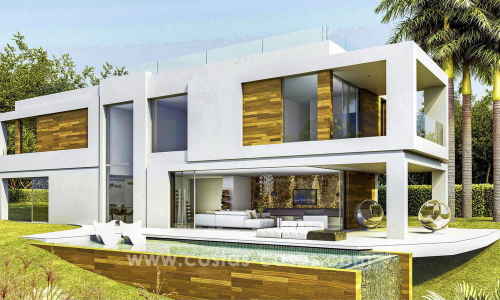Nouvelles villas de luxe contemporaines à vendre dans un projet innovant, dans une zone de golf avec vue sur mer et le golf, Estepona - Marbella 3629