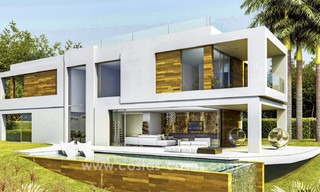 Nouvelles villas de luxe contemporaines à vendre dans un projet innovant, dans une zone de golf avec vue sur mer et le golf, Estepona - Marbella 3629 
