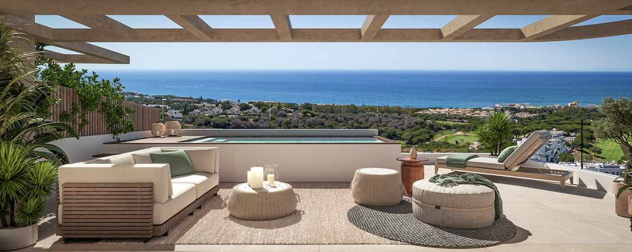 Appartements sophistiqués de nouvelle construction avec vue panoramique sur la mer à vendre à Cabopino, Marbella