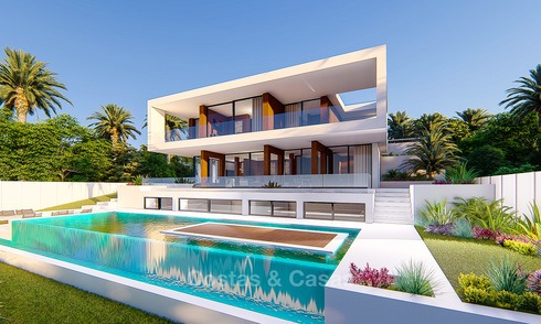 Villa neuve et moderne à vendre, deuxième ligne de golf avec vue imprenable sur le golf et la mer, Estepona 4700