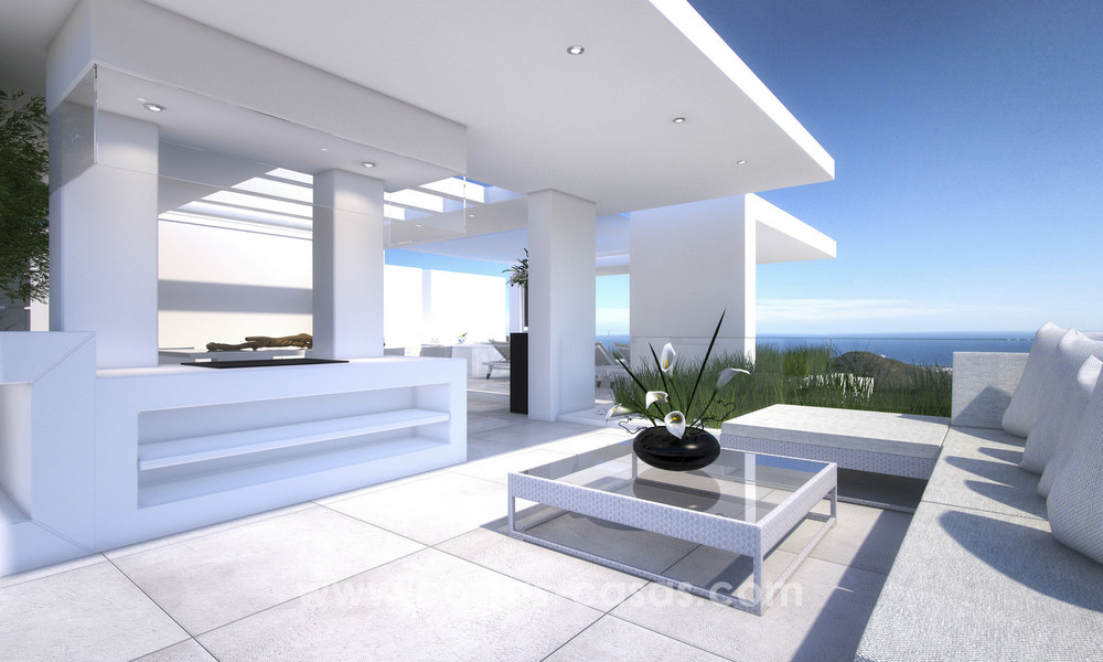Appartements de luxe modernes et contemporains avec vue sur mer splendide, à quelques minutes en voiture du centre de Marbella. 4901