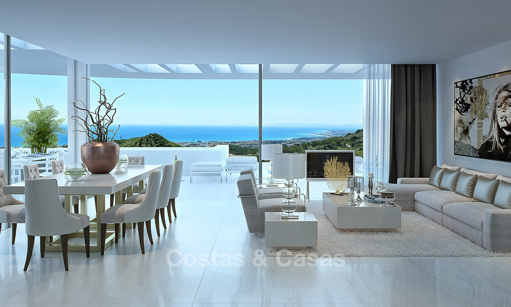 Appartements de luxe modernes et contemporains avec de superbes vues sur mer à vendre, à quelques minutes en voiture du centre de Marbella. 4910