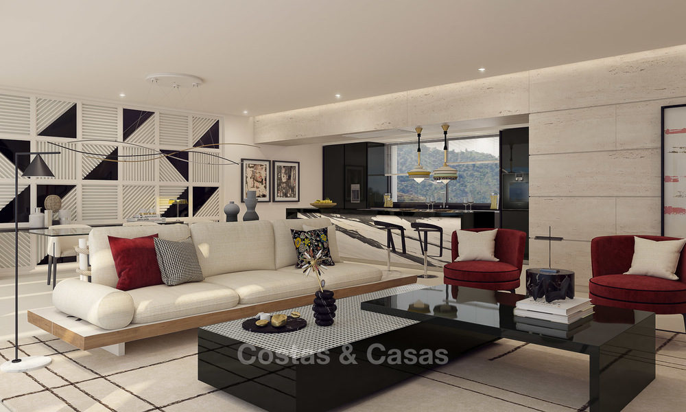 Appartements de luxe modernes et contemporains avec vue imprenable sur mer à vendre, à quelques minutes en voiture du centre de Marbella. 4950