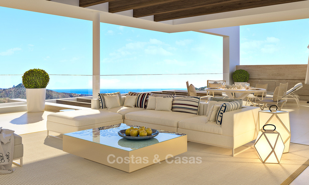 Appartements de luxe modernes et contemporains avec vue imprenable sur mer à vendre, à quelques minutes en voiture du centre de Marbella. 4957