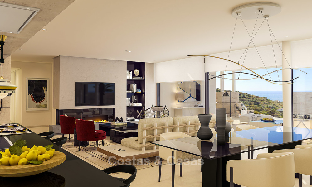 Appartements de luxe modernes et contemporains avec vue imprenable sur mer à vendre, à quelques minutes en voiture du centre de Marbella. 4958