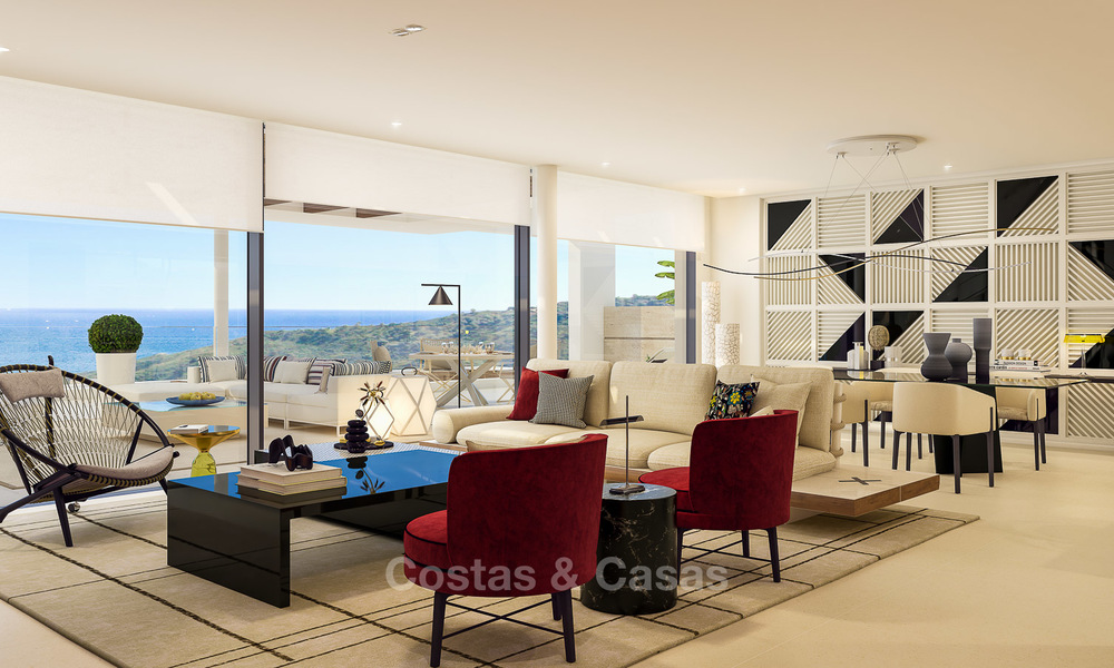 Appartements de luxe modernes et contemporains avec vue imprenable sur mer à vendre, à quelques minutes en voiture du centre de Marbella. 4959