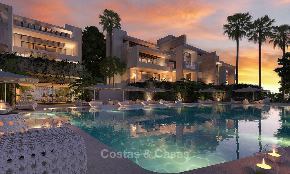 Appartements de luxe modernes et contemporains avec vue imprenable sur mer à vendre, à quelques minutes en voiture du centre de Marbella. 4966