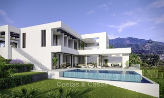 Nouvelles villas modernes et contemporaines à vendre, vue panoramique sur mer, sur le New Golden Mile entre Marbella et Estepona 13982 